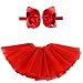 BGFKS 5 Layered Toddlers Tulle Tutu Skirt for Girls with Headband for Baby Girl 0 to 36 Months (Red, S,0-6 Months)