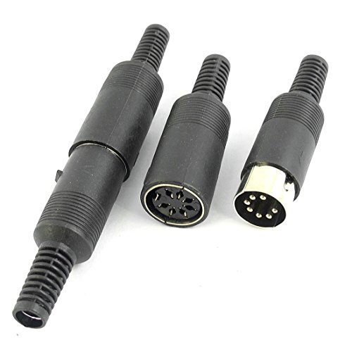 Conector DIN hembra y macho 7 pines, set x2 miniatura 1