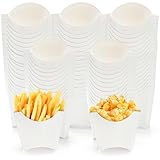 Lyellfe 250 Pack French Fry Holder, Disposable To Go French Fry Container Box, 4 Oz Stackable White Kraft Paper Charcuterie Cups for Fries, Onion Rings, Popcorn, Take Out, Party, Grease Resistant