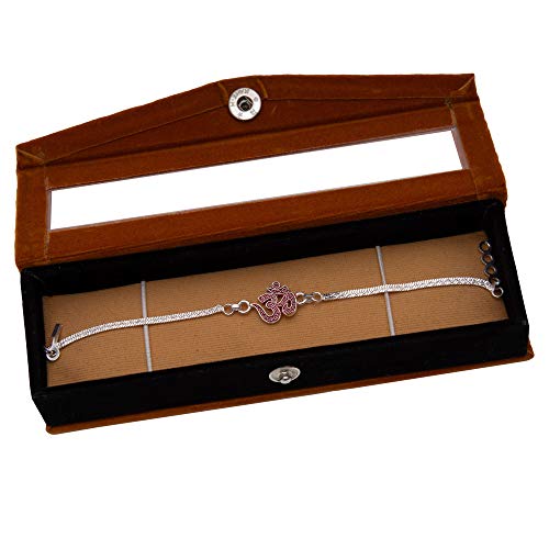 Image of Silver Bracelet Rakhi With Velvet Gift Box for Boys (Silver)