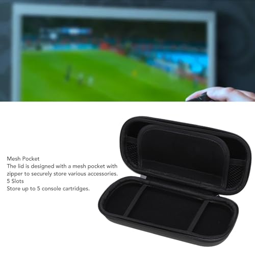 Image of Yunseity Hard Case for 3000 Game Console, Black, EVA Shell, Game Console Case with Pockets, Wrist Strap, Two Way Zipper