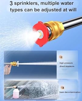 Cordless Pressure Washer, 30Bar Pressure Water Spray Gun, 48V Lithium Battery Lasts for 60 Min with Fully Charged, Portable High Pressure Car Washer for Car/Fence/Wall/Deck Cleaning