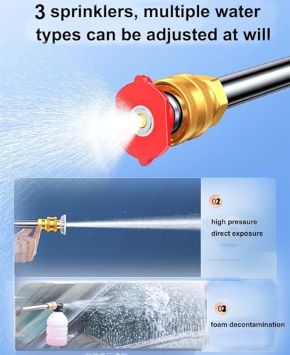 Cordless Pressure Washer, 30Bar Pressure Water Spray Gun, 48V Lithium Battery Lasts for 60 Min with Fully Charged, Portable High Pressure Car Washer for Car/Fence/Wall/Deck Cleaning