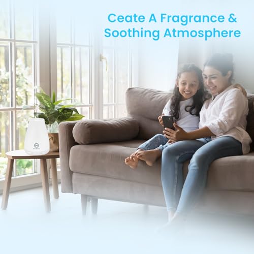 Image of Rene Maurice Ultrasonic Cool Mist Humidifier 200ml for Room Moisture, Baby, Cold & Cough | Aroma Diffuser with Essential Oils, Night Light, Auto Shut-Off, Perfect for Dry Skin & Plants