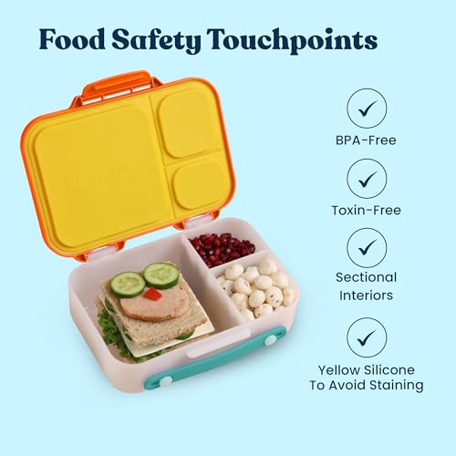 Image of rabitat Munchbee Bento Lunch Box 1000ml | 1+1 Year Brand Warranty | Tiffin Box for School | Lunch Box for Kids Boys & Girls | BPA Free, Leakproof & Durable Bento Design | Mad Eye
