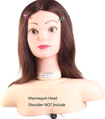 14" Cosmetology Mannequin Head, Training Practice Cutting Styling Mannequin Head with 90% Real Human Hair