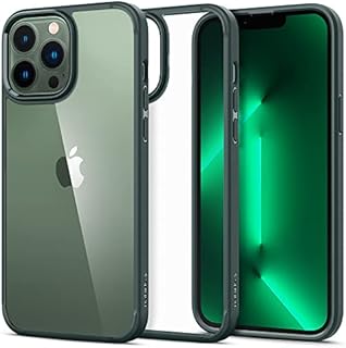 Spigen Ultra Hybrid [Air Cushion Technology] [Military Grade Shockproof] Case Compatible with iPhone 13 Pro Max - Midnight Green