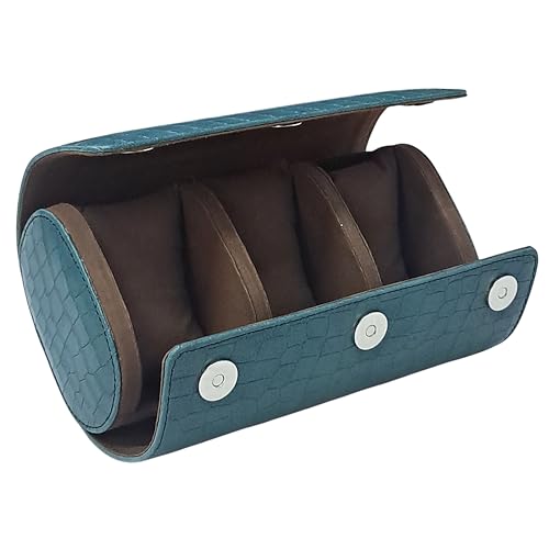 Image of essart Luxury Watch Storage Case - Premium Leather Organizer Box for Exclusive Timepieces, Elegant Display & Protection for Collectors (WR-1013-Croco-Green)