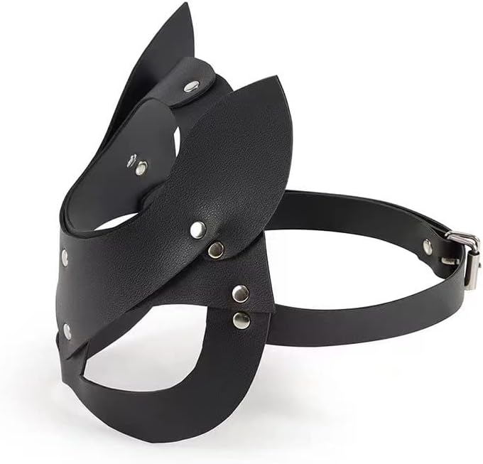 Miniatura 7 de Géneric Máscara de piel de gato para mujer, disfraz de conejo, zorro, máscara sexy de animal, máscara de media cara, cosplay, fiesta de Halloween,