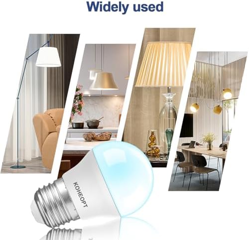 KOHEOPT A15 LED Refrigerator Light Bulb 5W,(2 Pack) 40 Watt Equivalent, E26 Standard Base, Non-Dimmable,120V 600LM Fridge Light Bulb 5000K Daylight White, Appliance Bulb for Freezer — view 5