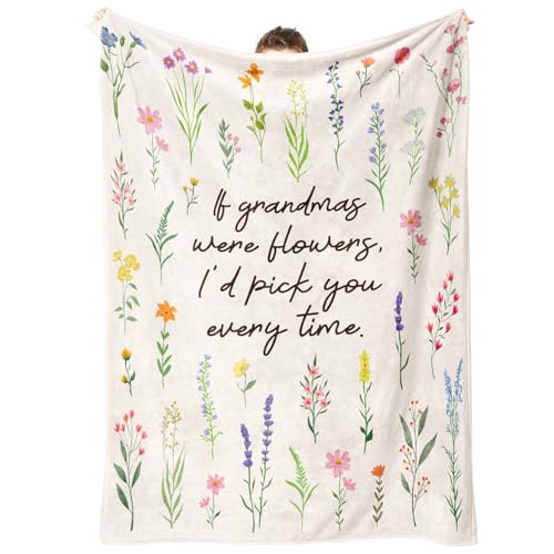 Cylitmer Grandma Gifts, Floral Blanket for Grandma Birthday, Mothers Day,