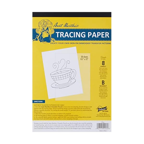 Aunt Martha's 8.5Inch by 12Inch Tracing Paper, 50Sheet