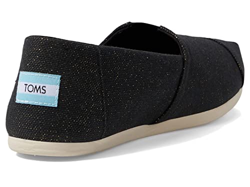 Image of TOMS Women's Alpargata CloudBound Metallic Linen Espadrille Loafer Flat, Black, 6