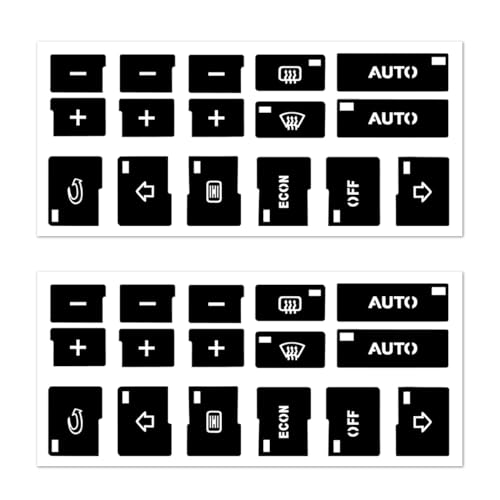 JNNJ 2 Piezas Coche Central Control Botón Pegatinas, Pegatinas Botón Aire Acondicionado A/C, Acondicionado Salpicadero Botón Autoadhesivo Pegatinas, para Automóvil(A4 A6 B6 B7 Botón)