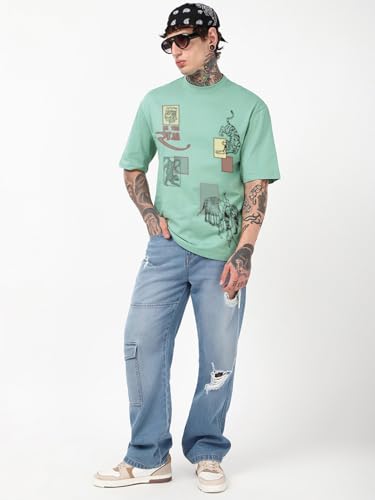 Image of Bewakoof Men's Cartoon Oversized Fit T-Shirt