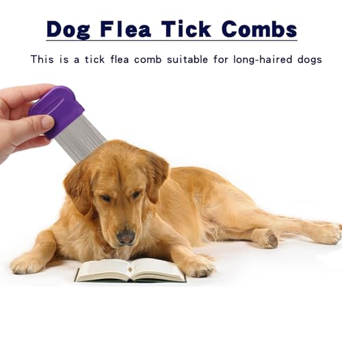 Generic Tick Flea Comb For Dogs 7Pcs Metal Flea Brush For Indoor Cats Lice Combs For Thick Hair Pet Tear Stain Comb Fine Tooth Comb Large And Small Dog Combs For Grooming thumb #2
