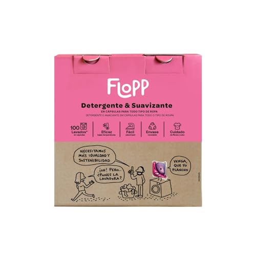 Flopp - Detergente & Suavizante en pastillas (100 cápsulas)