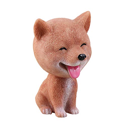 Amosfun Dashboard Nodding Heads Bobble Head Shiba Inu Dog Car Dash Puppy Simulation For Car Vehicle Cake Decoration Decor Home Decorative #TOP2