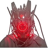 UTTXR Cyberpunk Mask Cosplay Ninja Mask Fuerzas especiales Samurai Mask Triangle Project El con luz Led Halloween Christmas Gift