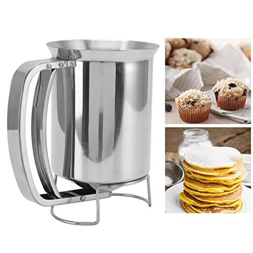 Restokki Pancake Batter Dispenser for Griddle, Handheld Stainless Steel Pancake Pourer for Pancakes, Cupcake, Waffle, Muffin Mix, Crepe Cake