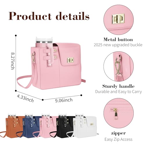 Stanley Lunch Bag, Waterproof Purse for Stanley Cup, Crossbody Bags for Women Travel with Water Bottle Holder3