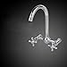 QUANGJN Double-Open Double-Handle Double-Hole Double-Hole Wall-Mounted Hot and Cold Water Faucet Kitchen Laundry Pool Faucet Drainage Assembly Bathroom Tool Nozzle Head Sink Mixing Valve,