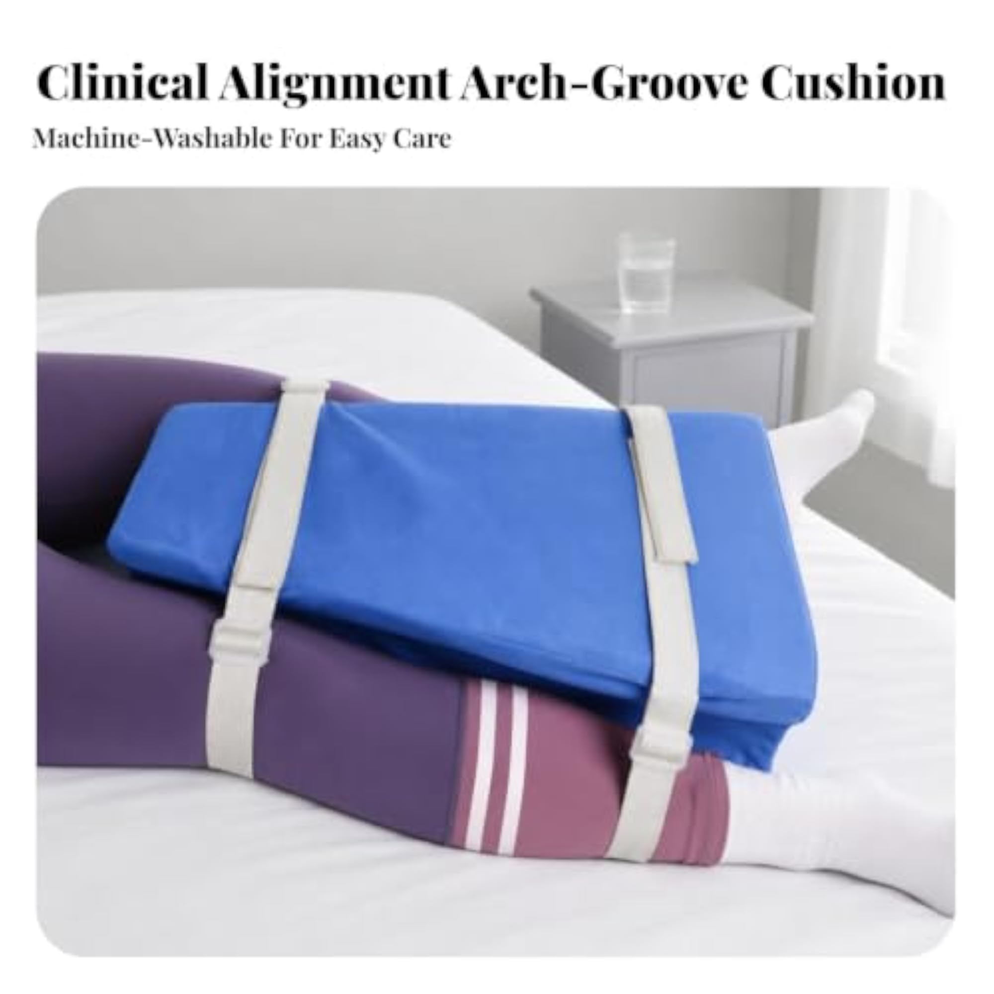 Contoured Leg Cushion with Groove, Removable Cover