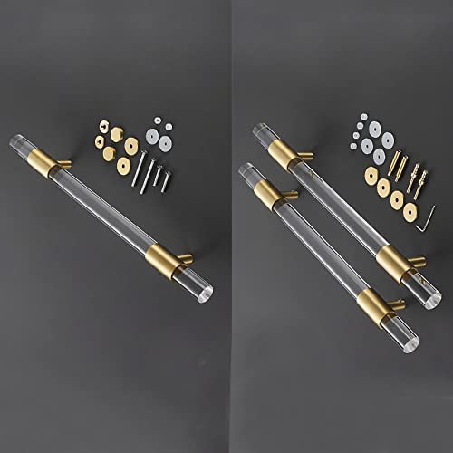 Poignée double face acrylique transparent pour porte lourde de grange