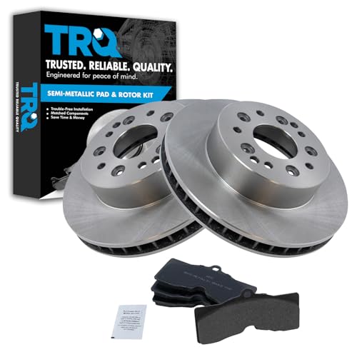 Image of TRQ Rear Semi Metallic Brake Pad and Rotor Set | For 1965-1982 Chevrolet Corvette
