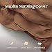 Muslin Nursing Cover Up for Breastfeeding - Breast Feeding Covers for Women | Breathable 100% Muslin Cotton Breastfeeding Cover with Arch-line and Adjustable Straps | Breastfeeding Essentials (Brown)