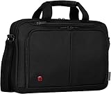 WENGER Source Laptoptasche zum Umhängen, Tablet bis 10 Zoll, Notebook bis 14 Zoll, Aktentasche, Organizer, 5 l, Damen Herren, Business Reisen, Schwarz, 601064