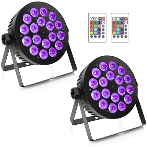 OPPSK LED Par Light 2 Pack - 180W 4IN1 RGBW Stage Par Can Light Sound Activated by Remote & DMX Control Uplights for Event DJ Wedding Church Christmas Halloween Party Stage Lighting Cover