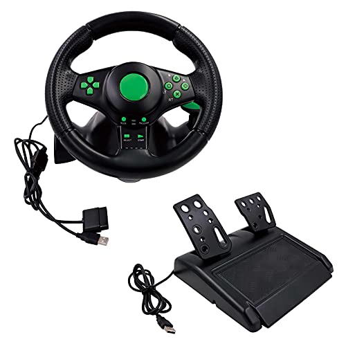 Easy to Operate Gaming Wheel with Pedal Steering Wheel for Racing Game, Video Entertainment Racing Steering Wheel Ergonomic Gaming Steering Wheel Gaming Steering Wheel for Home Easy to Operate Gaming Wheel with Pedal Steering Wheel for Racing Game, Video Entertainment Racing Steering Wheel Ergonomic Gaming Steering Wheel Gaming Steering Wheel for Home