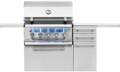 AMG36-LP-AMG36-CART Freestanding Dual Fuel Wood/Charcoal/Gas Grill, 36-Inch, Propane