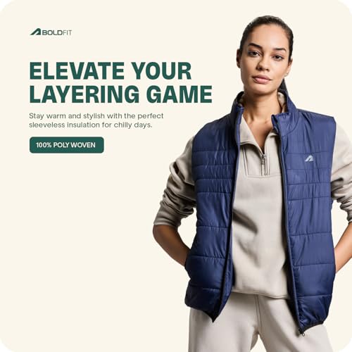 Image of Boldfit Sleeveless Jacket For Women Puffer Jacket For Women Winter Wear Winter Jacket High Neck Jackets For Women Insulated Winter Jacket For Women Monsoon Winter Wear For Women Jacket