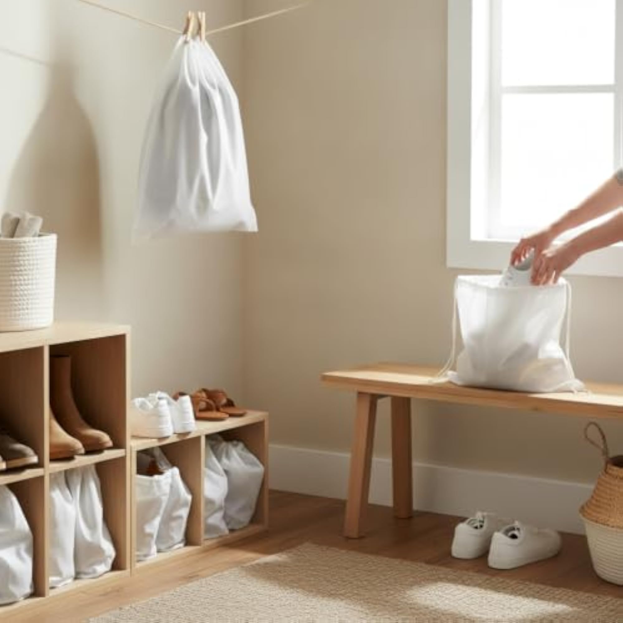 Nonwoven Shoe Storage Bags for Drying, Dust Protection