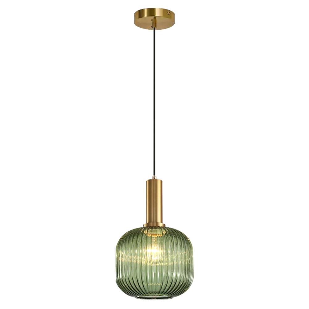 KXKLGWHN Modern Industrial Style Glass Hanging Lamp, Creative Single Head Chandelier, E26 Light Source Pendant Light, Living Room Kitchen Island Bedroom Decorative Lighting Fixtures