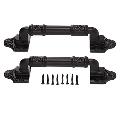 WIHFHGZ Manijas de Puerta Negros, Juego de 2 Piezas, Manijas Resistentes para Puertas de Almacén y Correderas, Superficie Lisa, Flexibles - Instalación Sencilla, Material Duradero, Uso