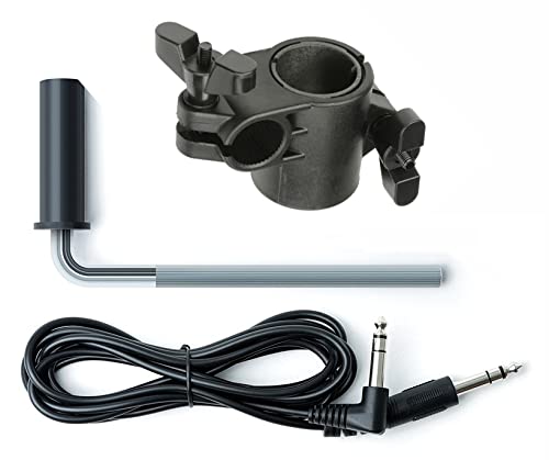Alesis Nitro Max/Nitro Mesh/Burst/DM Lite Drum Rack Clamp, L-Rod and Silverline Audio 10ft Trigger Cable Bundle