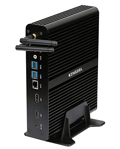 Image of KINGDEL NC860 Mini Desktop Computer, Fanless Mini PC with i7 10th Gen. CPU, 32GB DDR4 RAM, 1TB NVMe SSD, 4K 4096x2304, HD Port, DP, Full Metal Case