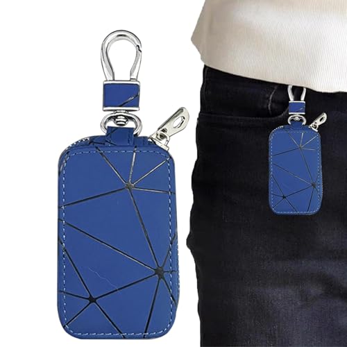 Protector de llavero de coche de cuero PU para guardar monedas y tarjetas 8