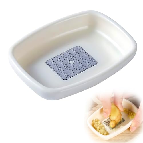 Apfelreibe aus Glas | 9,8 cm x 6,8 cm | Glasreibe für Äpfel & Birne | auch geeignet als Ingwerreibe | Perfekt als Babybrei Zubereiter Apfelreibe, Transparent,