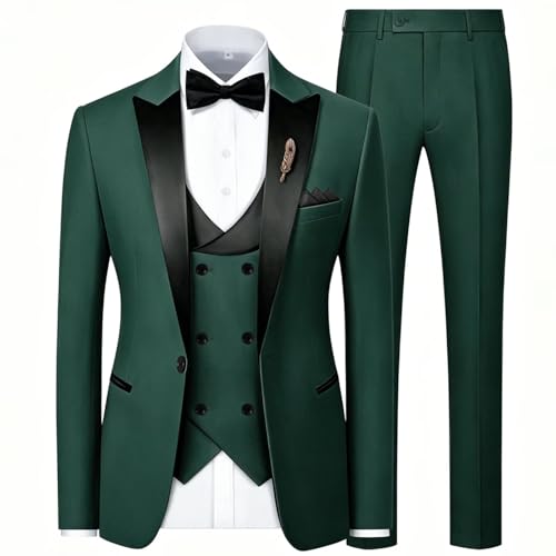 Men 3 Piece Suits Slim Fit Formal Wedding Mens Black Suit Prom Tuxedo XL