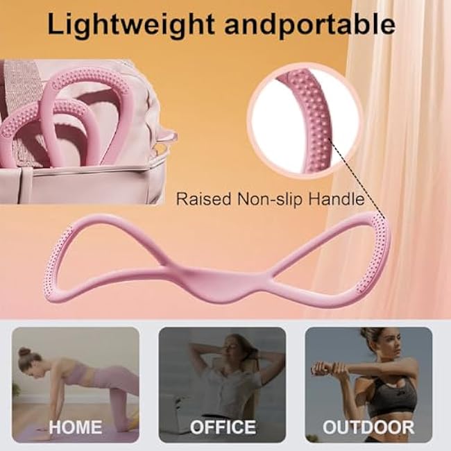 Figure 8 Resistance Band for Women Resistance Bands with Handles Portable 8 Shaped Exercise Band for Strength Training Yoga Pilates