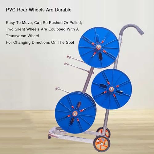Evite enredos de cables con el carro portacables industrial de 4 bobinas azul 8