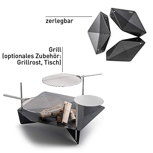 höfats - Triple 65 Bol d'incendie - Foyer et Barbecue Design - pour terrasse et Jardin - Acier Corten avec Aspect rouillé höfats - Triple 65 Bol d'incendie - Foyer et Barbecue Design - pour terrasse et Jardin - Acier Corten avec Aspect rouillé
