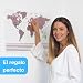Imagen de envami® Mapa Mundi Rascar I Mapas del Mundo para Marcar Viajes I 68 X 43 CM I Oro Rosa I Scratch Off Travel Map