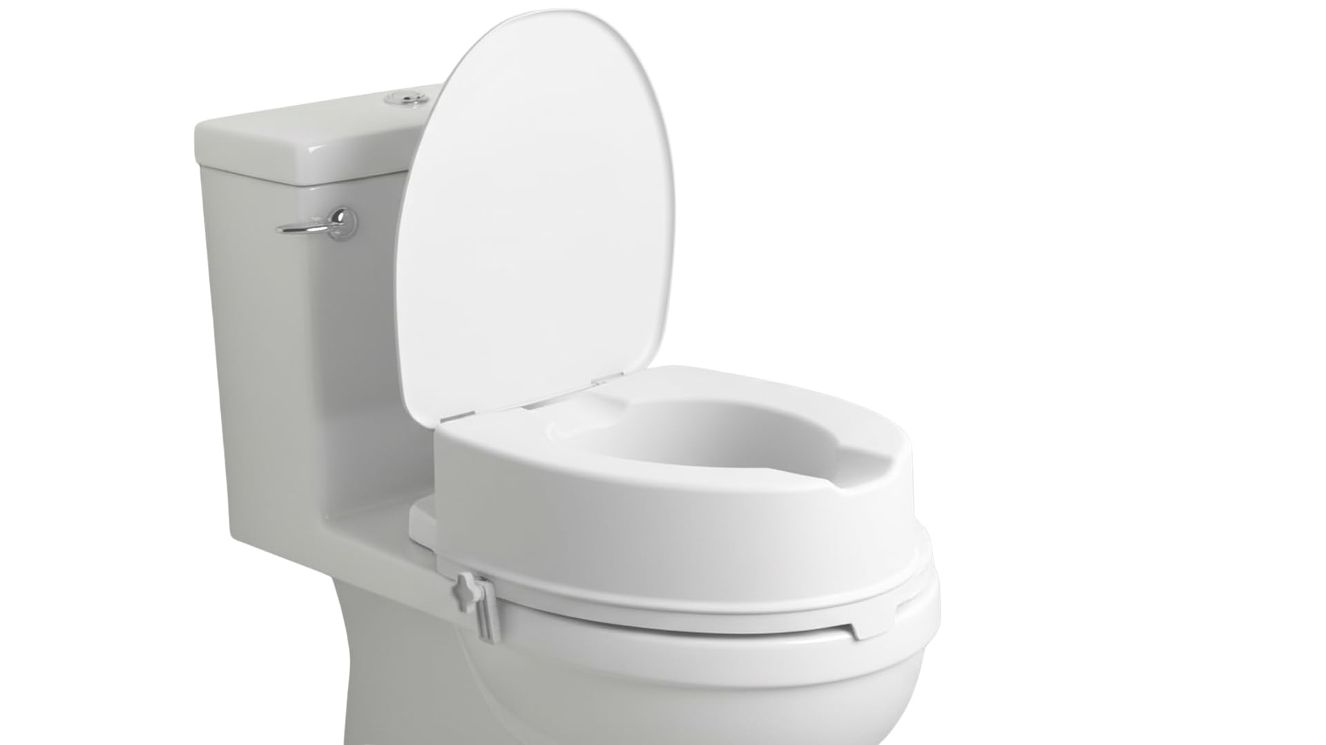 Ausilium Rialzo WC per Adulti e Anziani con Coperchio - Alzawater 15 cm - Sedile WC Rialzato per Disabili e Persone con Mobilità Ridotta - Montaggio Rapido e Facile Pulizia