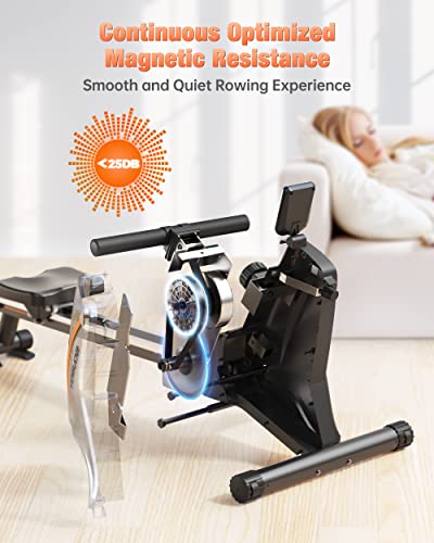 Yosuda Magnetic Rowing Machine With 16 Resistance Levels, 265 Lb Weight Capacity - Compact Rower For Home Use With Lcd Monitor And Comfortable Seat Cushion #TOP2