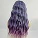 22 Inch/55cm Women's Fashion Long Purple Curly Full Hair Natural Wavy Wig with Bangs Heat Resistant Fiber Synthetic Wigs for Costume Party Cosplay Halloween for Yound Ladies